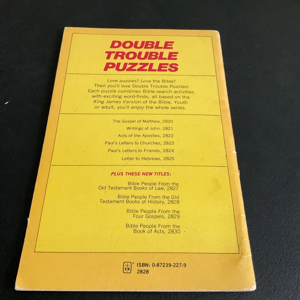 Double Trouble 1978 Puzzles Book Bible People Old‎ Testament History Gerald Dye